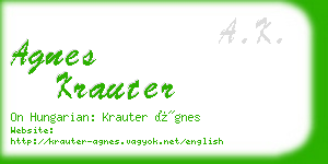 agnes krauter business card